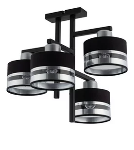 Sigma czarna lampa sufitowa do salonu 32146 PRO 4 elegancki plafon na 4 żarówki czarno-srebrny 32146 - Lampy sufitowe - miniaturka - grafika 1