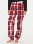 Piżamy damskie - Tommy Hilfiger Spodnie piżamowe UW0UW05634 Czerwony Regular Fit - miniaturka - grafika 1