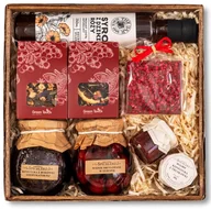 Zestawy upominkowe - Kosz prezentowy upominek czekolada owoce konfitury herbaty syrop naturalny - miniaturka - grafika 1