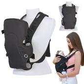 Nosidełka dla dzieci - Nosidło Dla Dziecka Ergonomiczne Regulowane Lorelli Between Czarne - miniaturka - grafika 1