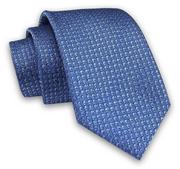 Krawaty i muchy męskie - Niebieski Elegancki Męski Krawat -ALTIES- 7cm, Stylowy, Klasyczny, w Drobny Rzucik - Alties - miniaturka - grafika 1
