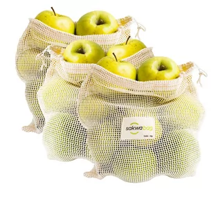 Woreczki wielorazowe rozmiar 25x30 zestaw 3 szt Sakwabag - Zdrowa żywność - miniaturka - grafika 1