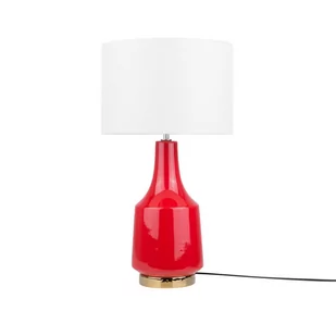 Beliani Lampa stołowa Lampa stołowa ceramiczna czerwona TRIVERSA 78638 - Lampy stojące - miniaturka - grafika 1