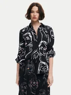 Koszule damskie - Desigual Koszula Faces 24WWCW34 Czarny Regular Fit - miniaturka - grafika 1