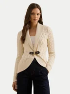 Swetry damskie - LAUREN RALPH LAUREN Kardigan 200P03473003 Beżowy Regular Fit - miniaturka - grafika 1