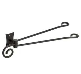 Sapho Rebecca - Wieszak na ręcznik podwójny, długość 36 cm, kolor czarny CC021 - Wieszaki łazienkowe - miniaturka - grafika 1