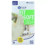 Rękawiczki jednorazowe - Rękawiczki lateksowe TULIP Fit Soft (rozmiar S) - miniaturka - grafika 1