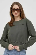 Bluzy damskie - Pepe Jeans bluza bawełniana damska kolor zielony gładka - miniaturka - grafika 1