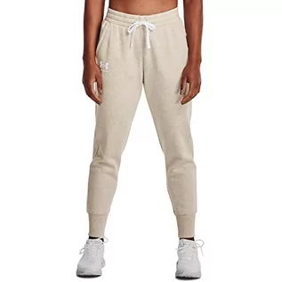 Spodnie rowerowe - Under Armour Women's Rival Fleece Joggers, Oatmeal Light Heather (783)/Biały, XX-Large - grafika 1