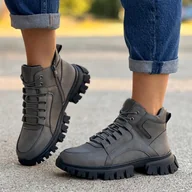 Botki damskie - Szare botki damskie na traperze Sergio Leone Bt750 - miniaturka - grafika 1