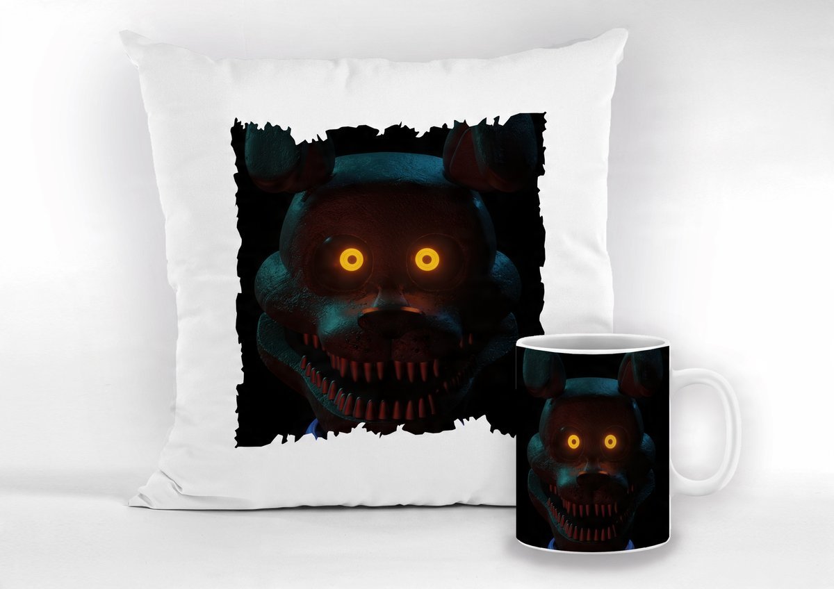 Zestaw Poduszka + Kubek Z nadrukiem Five Nights at Freddy's (2023) Horror 1