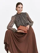 Bluzki damskie - Elegancka bluzka w drobny wzór - miniaturka - grafika 1