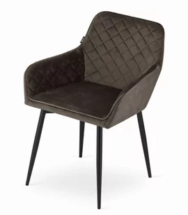 ELEGANCKIE KRZESŁO MILANO BRĄZOWY AKSAMIT ZESTAW 2 SZTUKI - Krzesła - miniaturka - grafika 1