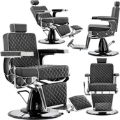 Fotele fryzjerskie - Fotel fryzjerski barberski hydrauliczny do salonu fryzjerskiego barber shop Connor Barberking w 24H - miniaturka - grafika 1