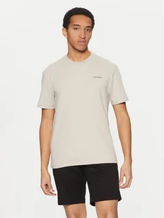 Calvin Klein T-Shirt Micro Logo K10K109894 Beżowy Regular Fit - Koszulki męskie - miniaturka - grafika 1