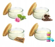 Świece - 4x Świece sojowe zapachowe z drewnianą pokrywką mix zapachów 210 ml - miniaturka - grafika 1