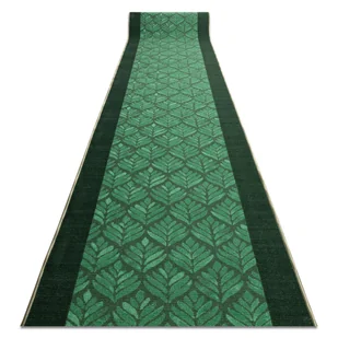 CHODNIK PODGUMOWANY LIŚCIE zieleń 57cm, 57x210 cm - Dywany - miniaturka - grafika 1