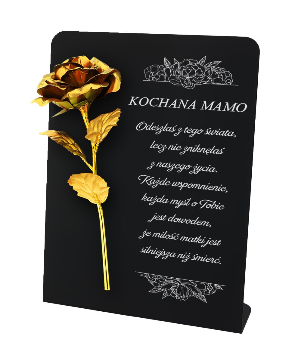 Znicz XL Wieczna Róża Złota Premium 28 cm Statuetka Na Wszystkich Świętych