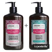 Zestawy kosmetyków damskich - Arganicare Arganicare Collagen Hair Set ZESTAW Szampon do cienkich włosów 400 ml + Odżywka odbudowująca 400 ml - miniaturka - grafika 1