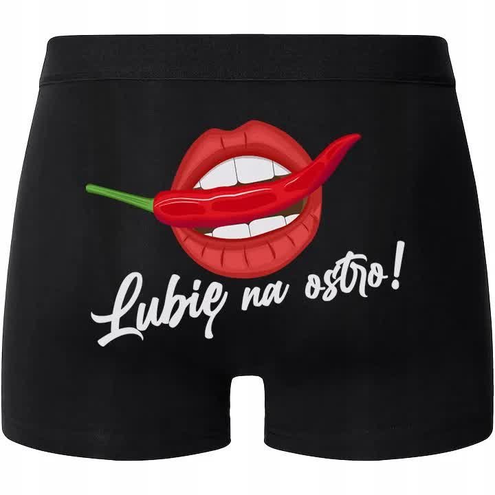Bokserki Męskie LUBIĘ NA OSTRO Zabawny Prezent Na Walentynki Rozmiar L