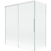 Parawany nawannowe - Mexen Rox parawan nawannowy 2-skrzydłowy rozsuwany 140 + 70 x 150 cm, transparent, biały - 8C9-140-070-20-00 - miniaturka - grafika 1