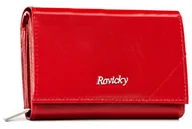 Portfele - Portfel damski skórzany na karty i dokumenty z ochroną RFID portmonetka na suwak Rovicky, czerwony - miniaturka - grafika 1