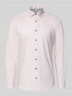 Koszule męskie - Koszula biznesowa o kroju slim fit z mieszanki bawełny z kołnierzykiem typu kent - miniaturka - grafika 1