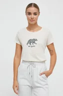 Koszulki sportowe damskie - Columbia t-shirt damski kolor beżowy - miniaturka - grafika 1