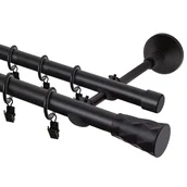 Karnisze - Karnisz Shape podwójny 160 czarny mat 16/19 mm - miniaturka - grafika 1