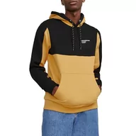 Bluzy męskie - Bestseller A/S Męska bluza z kapturem JJEFORCE Blocking Sweat Hood NOOS, Honey Gold, M, złoto (Honey Gold) - miniaturka - grafika 1