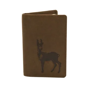 Skórzane etui na dokumenty dla myśliwego z kozłem - Etui na dokumenty i karty - miniaturka - grafika 1