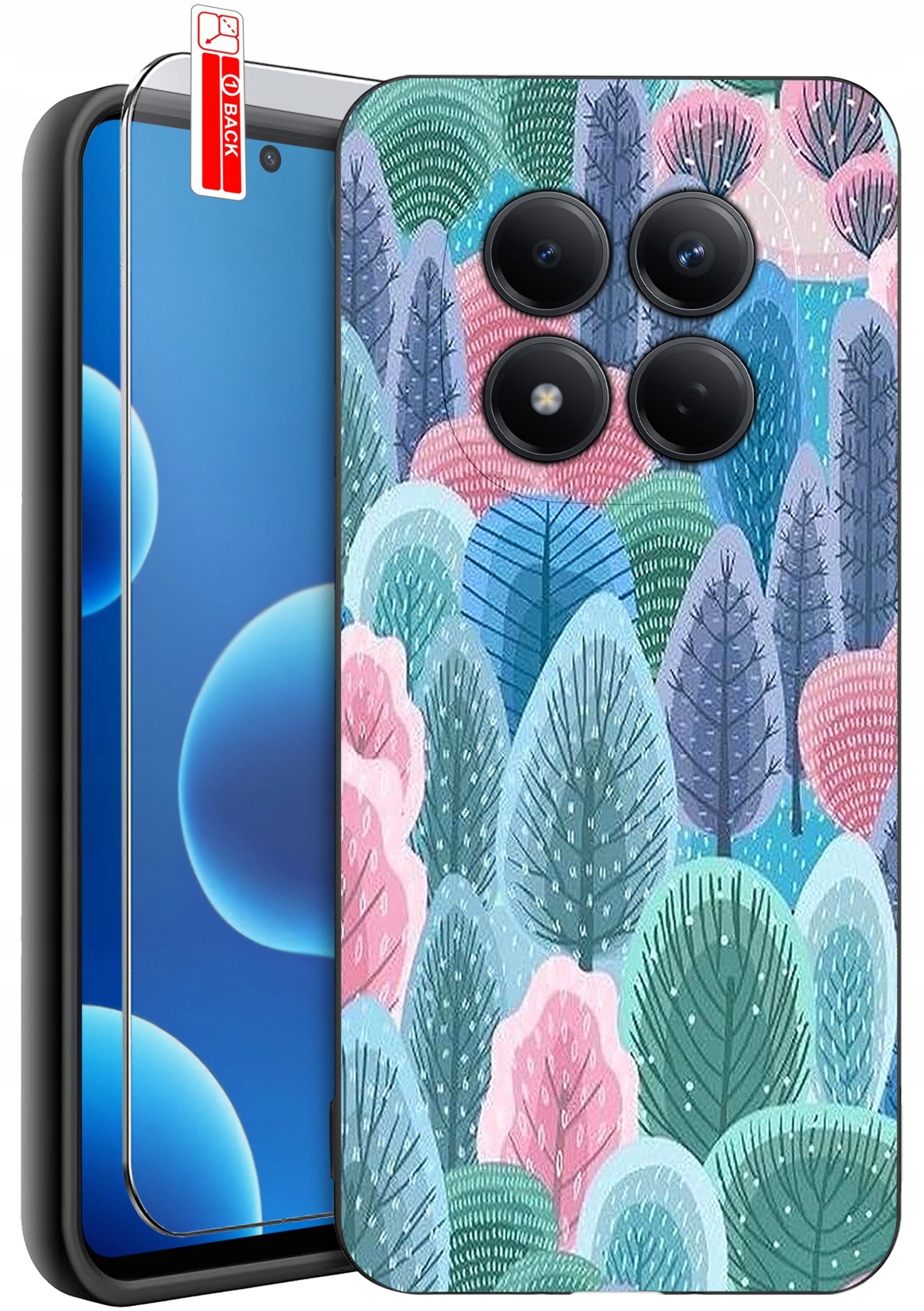 krainaGSM ETUI do Xiaomi Redmi Note 15 Pro 4G WZORY SILIKONOWE MATT CASE + SZKŁO