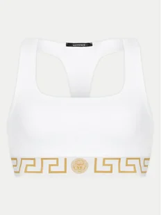 Versace Biustonosz top AUD01039 1A10011 Biały - Bielizna sportowa damska - miniaturka - grafika 1