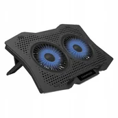 Chłodzenie procesora - OMEGA Podstawka chłodząca LAPTOP COOLER PAD 2 FANS BLACK [45425] OMNCP2FB - miniaturka - grafika 1