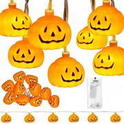 Halloween - Dekoracja na Halloween łańcuch świetlny dynie girlanda 10 LED - miniaturka - grafika 1