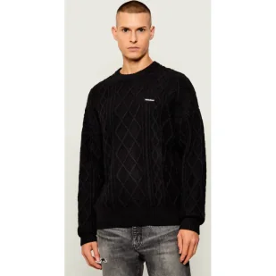 Guess Jeans Sweter Relaxed fit z dodatkiem wełny - Swetry męskie - miniaturka - grafika 1