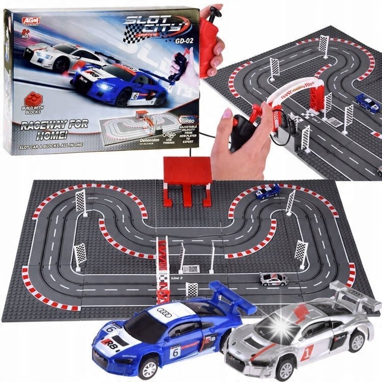 Klocki sterowany tor wyścigowy samochodowy autka pilot RC0621