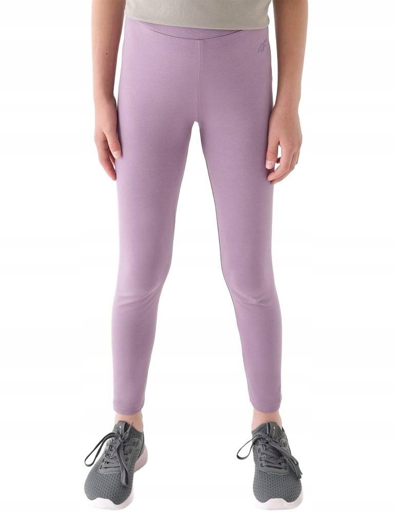 Getry dla dziewczynki F239 4F legginsy sportowe dziecięce bawełniane r 164