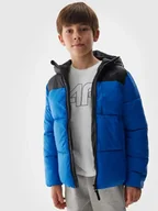 Moda i Uroda OUTLET - Kurtka chłopięca zimowa puchowa  4F 4FJWAW24TDJAM46-36S Niebieski - miniaturka - grafika 1