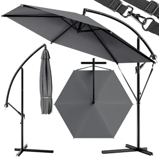 Parasol ogrodowy Antracytowy Aluminiowy Ø300cm UV 30+ - Parasole ogrodowe Parasol ogrodowy Antracytowy Aluminiowy Ø300cm UV 30+ - Parasole ogrodowe - miniaturka - grafika 1