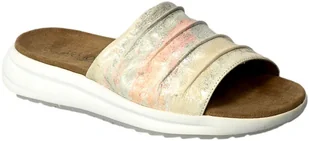 Klapki Caprice 9-27207-28 108 White Foil Skórzane_TR2 - CAPRICE - Klapki i japonki damskie - miniaturka - grafika 1