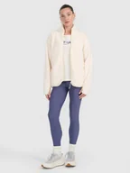 Legginsy - 4F Legginsy z prążkowanej dzianiny damskie - granatowe L - miniaturka - grafika 1