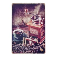 Dekoracje domu - Tabliczka Dekoracyjna Metalowa Coffee Beans - miniaturka - grafika 1