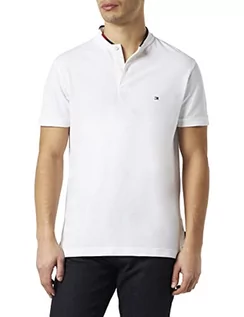 Koszulki męskie - Tommy Hilfiger Męska koszulka polo z logo Mao Slim S/S, biały, S - grafika 1