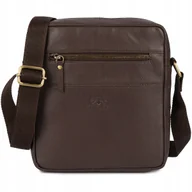 Torby męskie - Męska torba skórzana na ramię listonoszka sportowa mocna czarna Beltimore - miniaturka - grafika 1