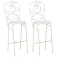 Fotele i krzesła ogrodowe - BELIANI Zestaw 2 krzeseł barowych ogrodowych TRIESTE Składane Metal Jasnobeżowy - miniaturka - grafika 1