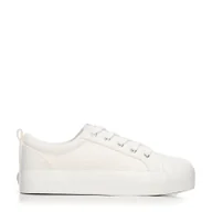 Półbuty męskie - Damskie sneakersy na platformie białe - miniaturka - grafika 1