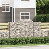 Ogrodzenia - vidaXL Kosze gabionowe, 2 szt, 200x30x120/140 cm, galwanizowane żelazo - miniaturka - grafika 1