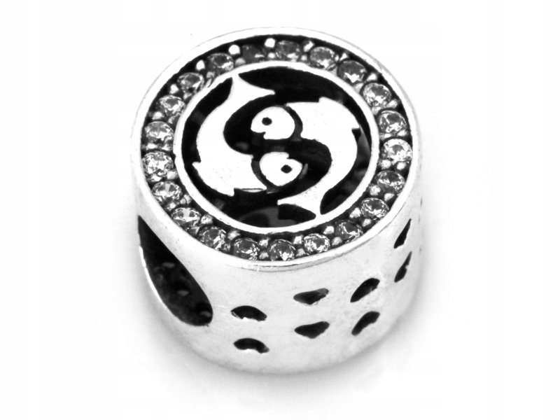 Damska srebrna zawieszka 925 beads ryby z cyrkoniami 2.57g modna na prezent