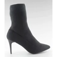 Kozaki damskie - Skarpetkowe kozaki na szpilce LL-103p grey szare - ButyModne - miniaturka - grafika 1